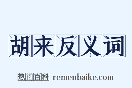 胡来反义词是什么意思的图片